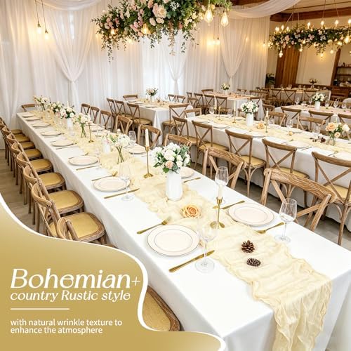 10 Pack Ivory Table Runner 17 x 108inch Cheesecloth Table Runner