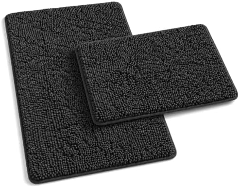 Bathroom Rugs Sets 2 Piece Thicken Chenille Bath Mats Set, Extra Soft