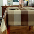 SASTYBALE Rectangle Tablecloth, 52" x 70" Checkered Table Cloth, Taupe