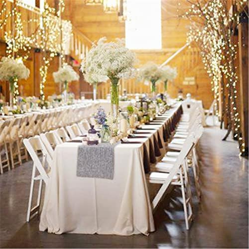 B-COOL Burlap Table Runner Gray Wedding Table Runners Roll Jute Fabric