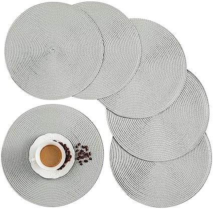 Round Placemats, Crossweave Heat Resistant Classic Woven Round Place
