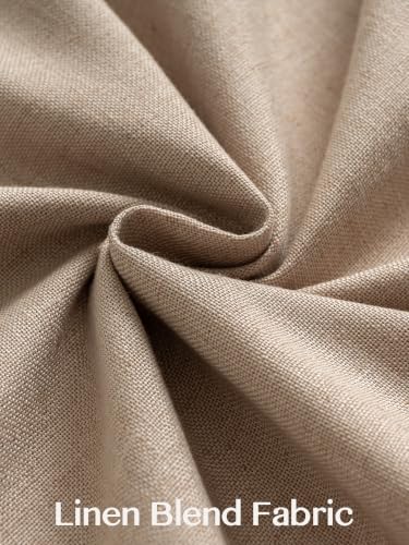 Linen Blend Blackout Curtains 84 Inch, Pinch Pleat Window Drapes with