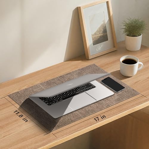 DOLOPL Placemats Set of 6, Reversible Faux Leather Place Mats, Brown
