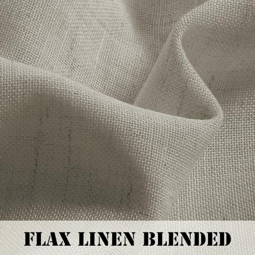 H.VERSAILTEX Natural Linen Curtains Linen Textured Semi Sheer Curtain