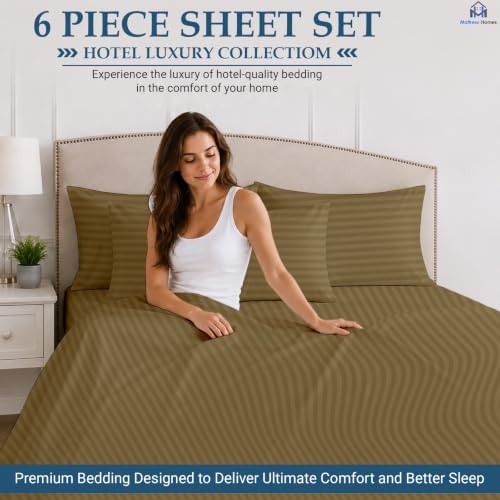 Mattress-Homes Extra Deep Pocket 6 Piece Full Sheet Set, Hotel Luxury