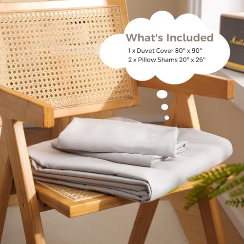 JSD Light Grey Duvet Cover Set Full Size