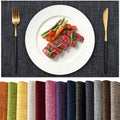 KXN Placemats Set of 6, Durable Dual-Layer Fabric Table Mats, Dark