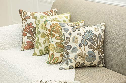 Mika Home Set of 2 Jacquard Tropical Leaf Pattern Throw Pillow Covers