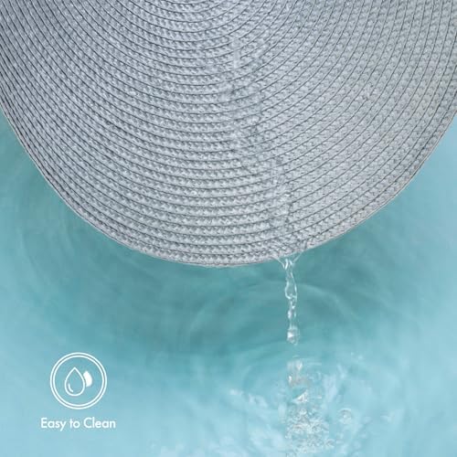 Winknowl Round Braided Placemats Set of 4 Washable Woven Heat