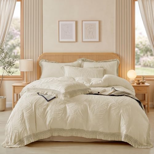 MURT Boho Duvet Cover Set Queen, Soft Vintage Boho Bedding Comforter