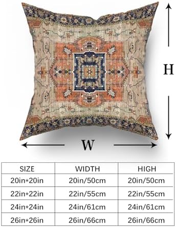 Kawani Aztec Terracotta Boho Throw Pillow Covers 22x22 Inch Vintage