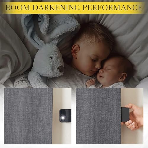 NICETOWN Charcoal Gray Linen Room Darkening Curtains for Bedroom