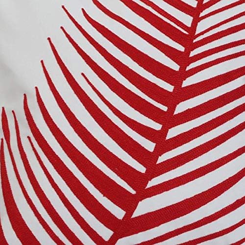 Pack of 2 Red Leaf Jacquard Cushion Covers 18x18 or 45x45cm Embroidery