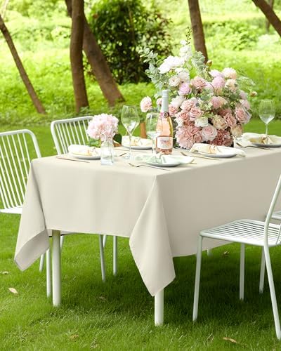Pureegg Rectangle Linen Tablecloth Waterproof & Stain Resistant
