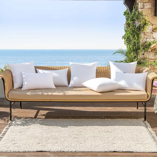MIULEE Pack of 4 18x18 Inch Outdoor Pillow Inserts