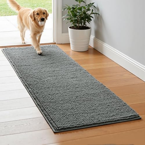 SUBRTEX Bathroom Rugs, 24" x 60" Chenille Bath Rug Soft Short Plush
