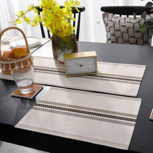 Rustic Farmhouse Table Mats Set of 6 with Table Runner 90 Inches