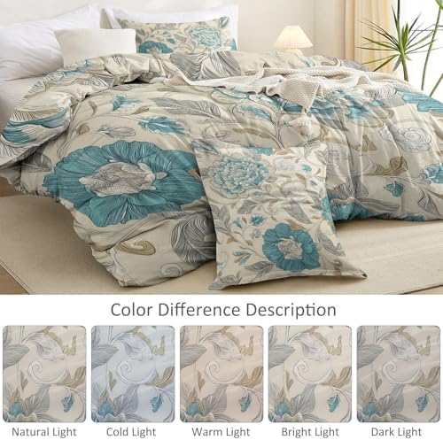 Microfiber Reversible Duvet Cover Full Size - Bohemian Style Flower