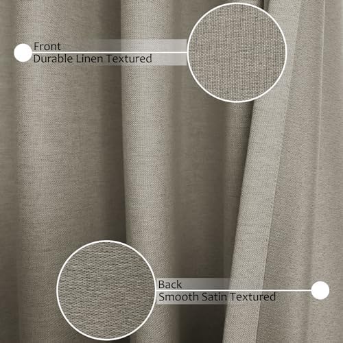 Frelement 52" W x 108" L Extra Long Curtains 108 inch Room Darkening