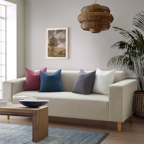 JUSPURBET Linen 18x18 Pillow Covers Set of 4 Decorative Throw Pillow