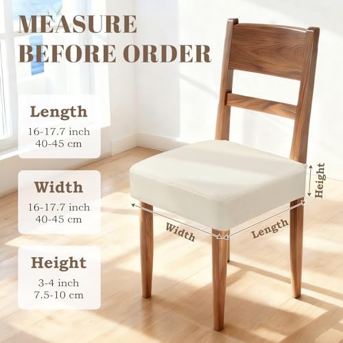 Songrey Waterproof Chair Covers for Dining Chairs, Set of 4, Beige