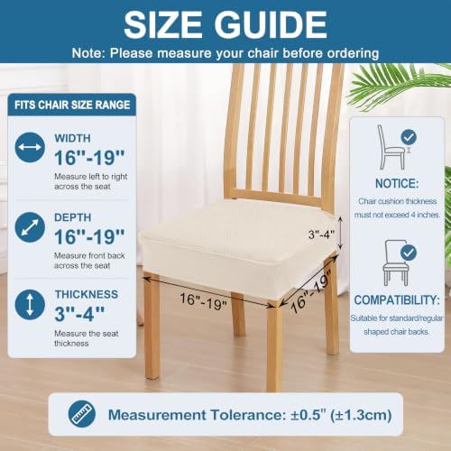 Smiry Waterproof Seat Covers for Dining Room Chairs, Set of 4