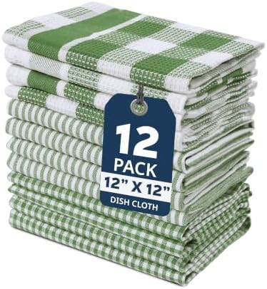 LANE LINEN 100% Cotton Kitchen Dish Cloths, Ultra Soft Absorbent Quick