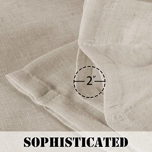 H.VERSAILTEX Angora Flax Linen Curtains 84 Inch Length for Bedroom 2