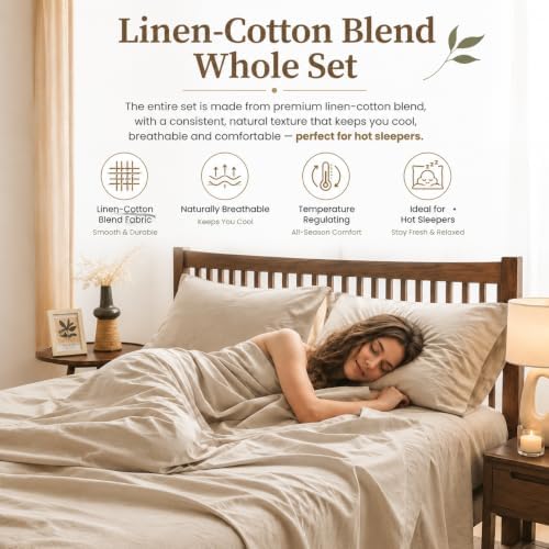 Simple&Opulence Belgian Linen Sheet Set Solid Color - 4 Pieces