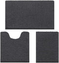 HOMEIDEAS Bathroom Rugs Set of 3, Super Soft Absorbent Chenille Bath