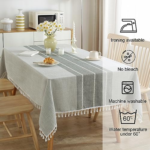 JIALE Tablecloths for Rectangle Tables,Cotton Linen Table Cloth