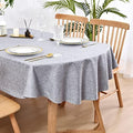 Wolkemer Faux Linen Large Oval Tablecloth 60 x 120 Inch Grey Table