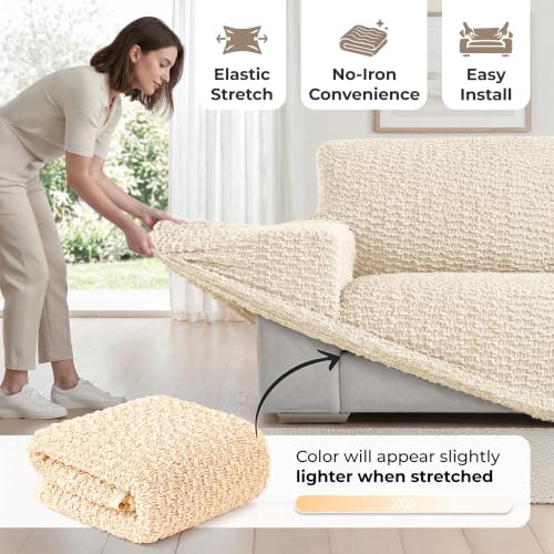 PAULATO Stretch Sofa Slipcovers – Soft Elastic Fabric Couch Cover for