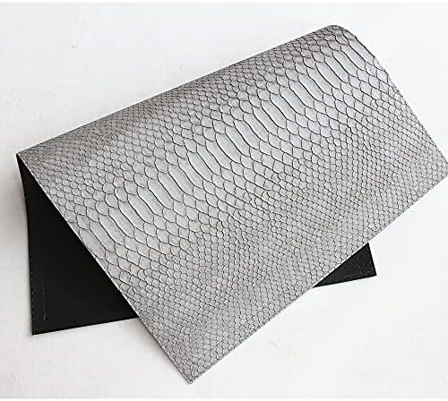 Faux Leather Placemat, 12"X17.5", Set of 6, Crocodile Gray