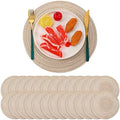 Buryeah 48 Pieces 13 Inch Christmas Round Placemats Circle Woven Place
