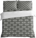 Grey Boho Duvet Cover Full Size Bedding Set 4 Pieces, 1