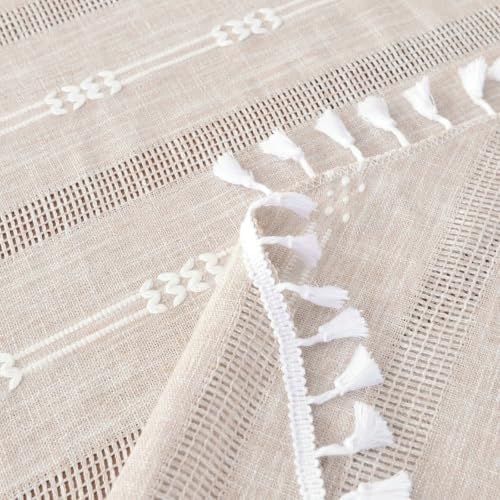 Round Patio Tablecloth Outdoor 70.9 inch,Linen-Look