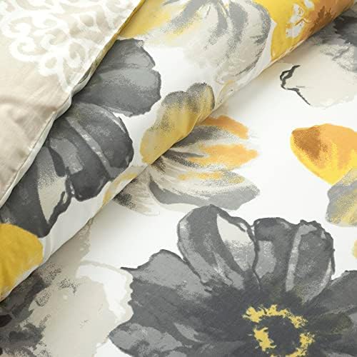 Lush Decor Leah Reversible 100% Cotton Duvet Cover Set, 3 Piece Set