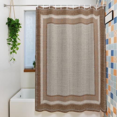 Shower Curtain Bathroom Set Modern Geometric Square Waterproof Fabric