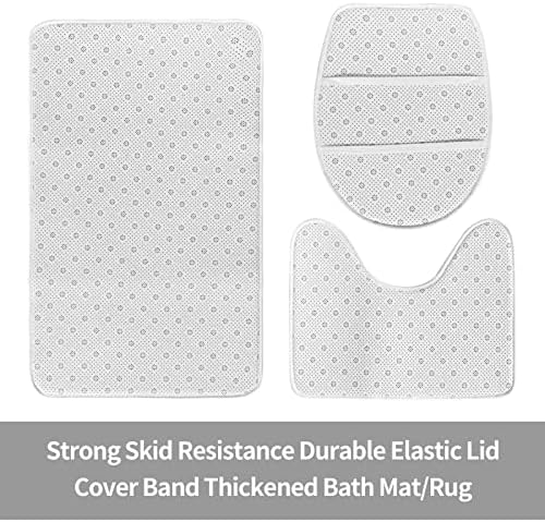 3 Pieces Bath Rug Sets, Non-Slip Absorbent Bathroom Mats,Solid Color