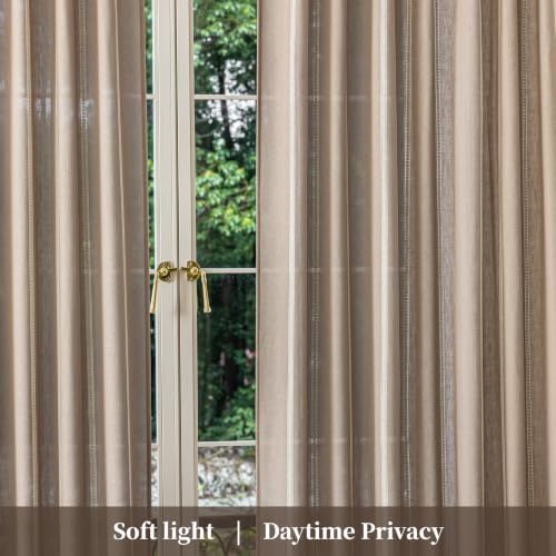 Taupe Light Filtering Curtains 96 Inch Long for Dining Room Bedroom