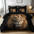 King Duvet Cover Set Photography Animal Lion Bedding with Reversible