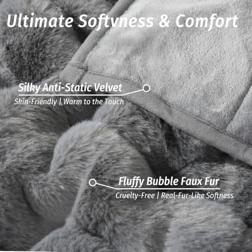 Wemore Fluffy Weighted Blanket for Adults 60" X 80" 15 lbs Queen Size