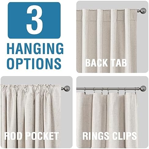 H.VERSAILTEX 2 Panels 52X84 inch Long Back Tap 100% Blackout Natural