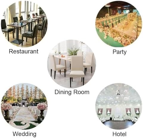 Stretch Chair Covers Slipcovers Set of 6 Off White Stretchable Dining