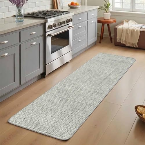 Long Bathroom Runner Rug, Grey Rustic Absorbent Non Slip Washable Rug