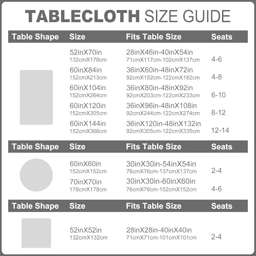 Grey Tablecloth, Faux Linen Water-Resistant Table Cover