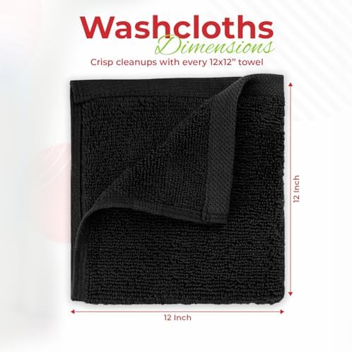 RIVERSIDE 60-Pack Cotton Washcloths – Soft & Absorbent Face Towels