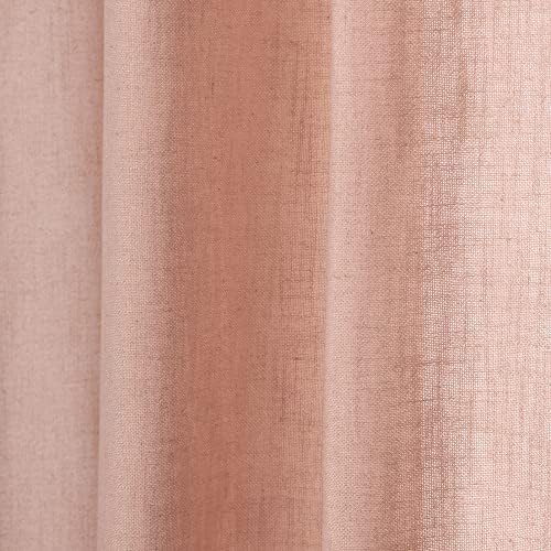 Home Fashion Linen Blend Curtains - Stainless Steel Nickel Grommet Top