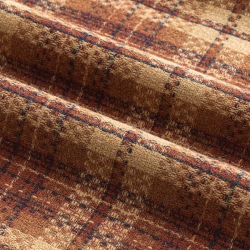 MIULEE Tartan Plaid Throw Pillow Covers Fall 20x20 Inch Reddish Brown